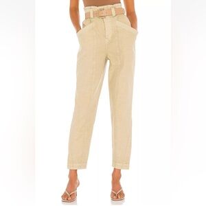 Free People Tan High-Waisted Pants